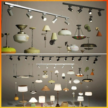 UE5.1室内吊灯射灯台灯墙壁灯模型Lighting VOL.4 - Residential