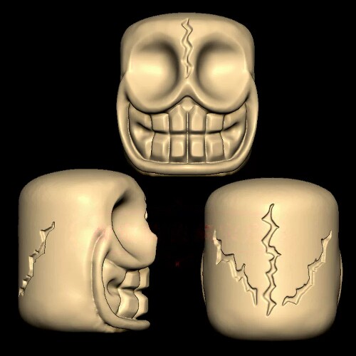 尸陀林主骷髅桶珠三维立体图圆雕图纸stl文件雕刻机3d模型2737