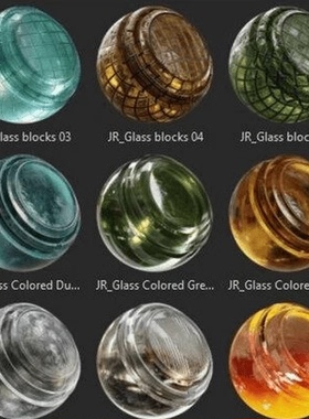 30个高细节和完全可定制的玻璃宝石半透明SP智能材质球spsm