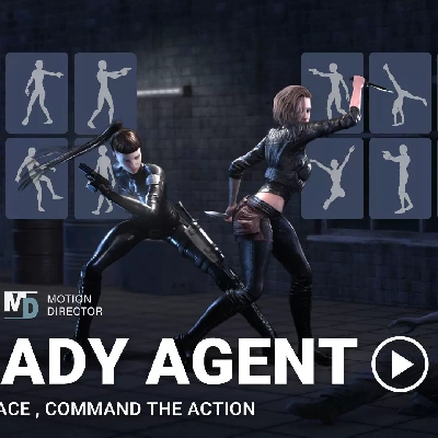 iclone8 CC4 动作库之MD Lady Agent 女主角与女反派的互动特技