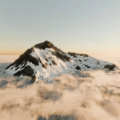 blender雪山云雾云海户外自然天空场景模型建模素材渲染3111