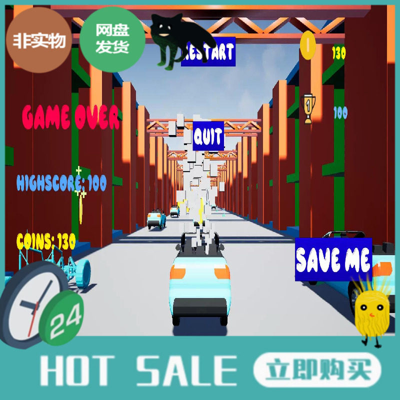 UE4UE5向前冲捡金币跑酷躲障碍游戏模板Endless Runner