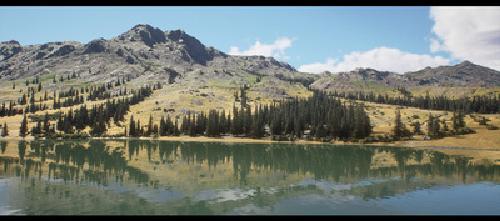 UE5.3写实欧洲阿尔卑斯高山森林湖泊PCG场景Alpine Landscape