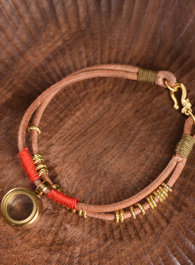 新中式手链唐卡扎基拉姆嘎乌盒手工编织手绳国潮文玩饰品复古风