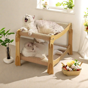 猫窝猫抓板一体耐磨不掉屑猫床四季通用剑麻叠放别墅双层多猫