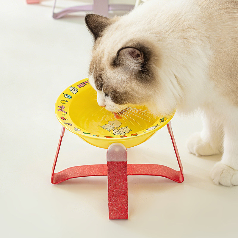 陶瓷碗铁架小型犬宠物碗矮脚猫猫狗碗碗架护颈罐头吃粮水碗食盆