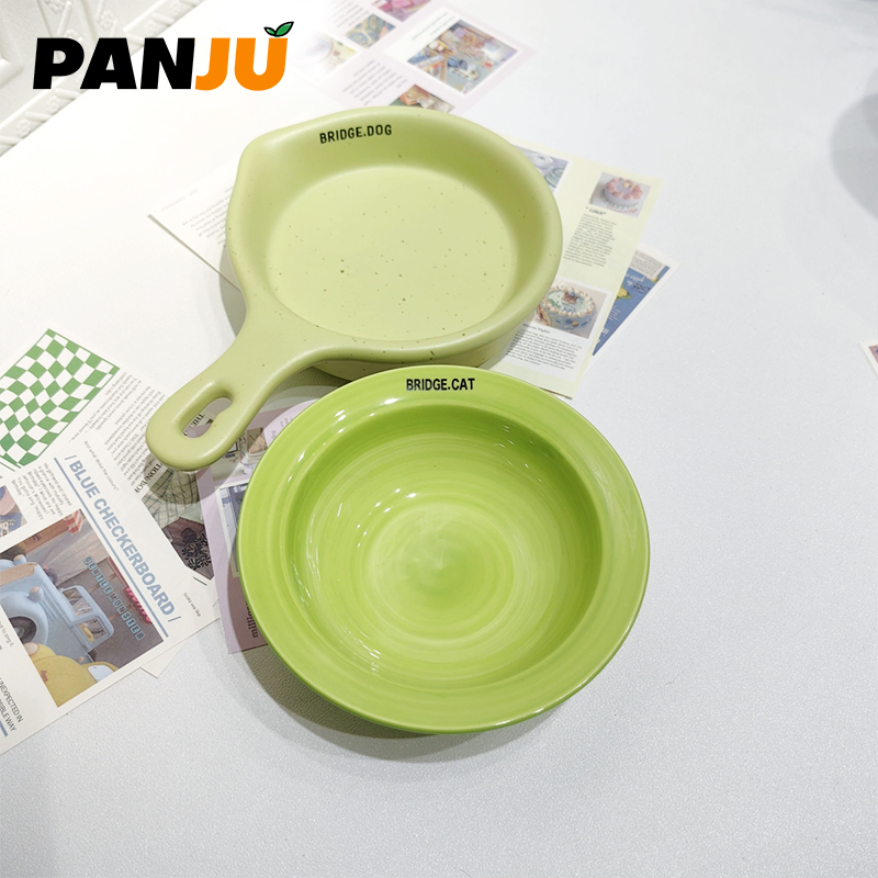 韩国BD平底锅猫碗宠物陶瓷狗碗