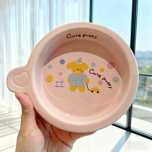 年糕新品宠物碗吉伊卡哇童趣耳碗飞碟碗猫狗碗陶瓷可爱ins湿粮碗