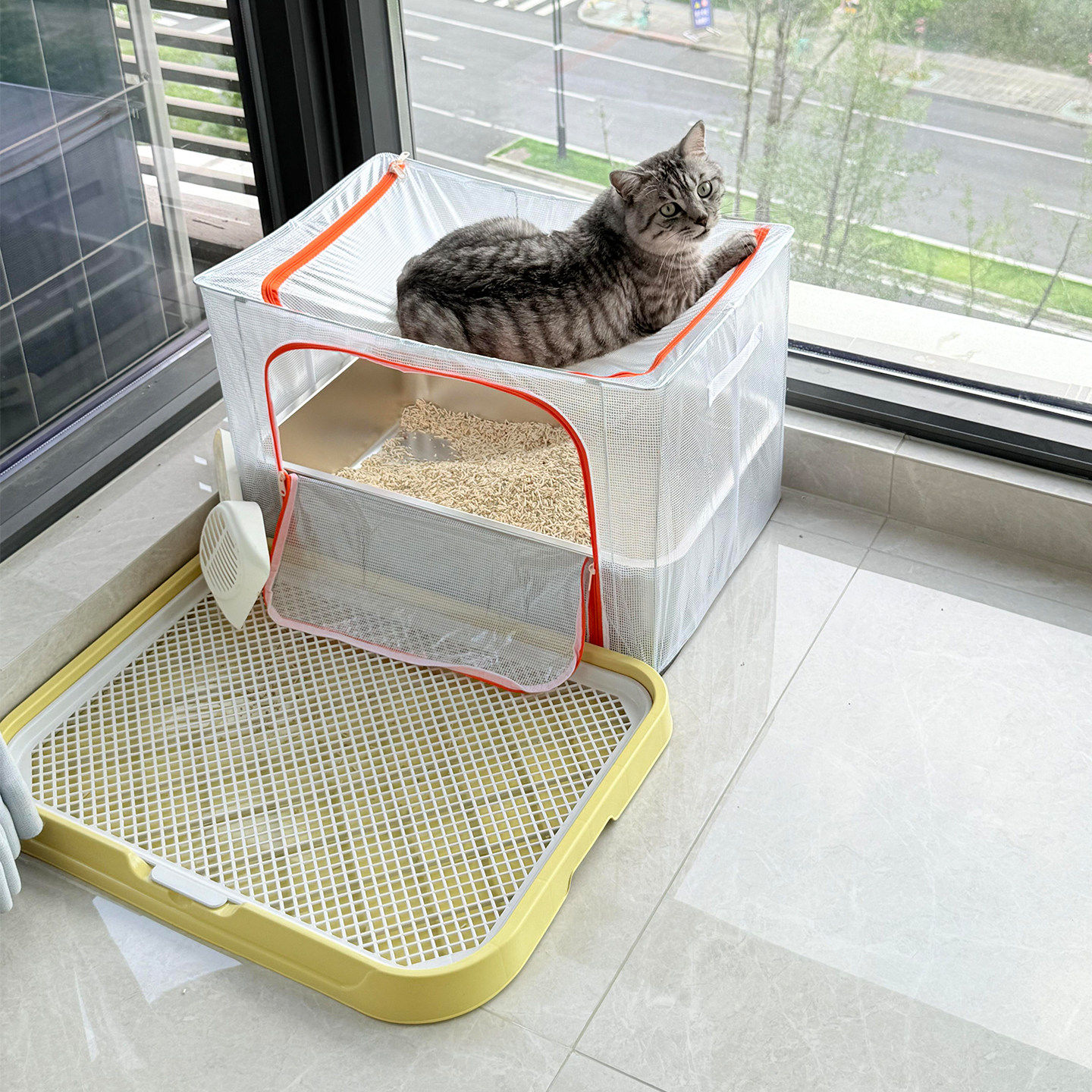猫砂垫防带出超大号猫厕所防外溅双层过漏滤控砂垫子宠物猫咪用品