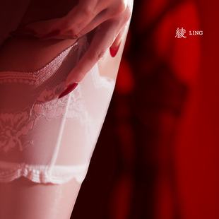 「绫 天生丝滑-汐」8D超薄性感蕾丝黑丝女一体吊带黑丝袜