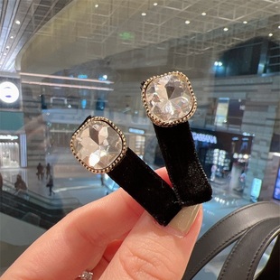 东大门同款丝绒闪钻刘海夹迷你鬓角夹盘发夹可爱边夹头抓头顶发抓