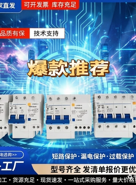【正品】漏电保护器DZ47LE2P63A空气开关带漏电开关空开C45家用