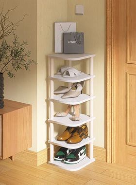 门口小窄鞋架入门立式墙角多层鞋架子入户转角省空间放鞋置物架木