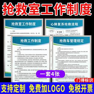 医院抢救室工作制度卫生院门诊抢救车管理规定抢救工作规章制度牌