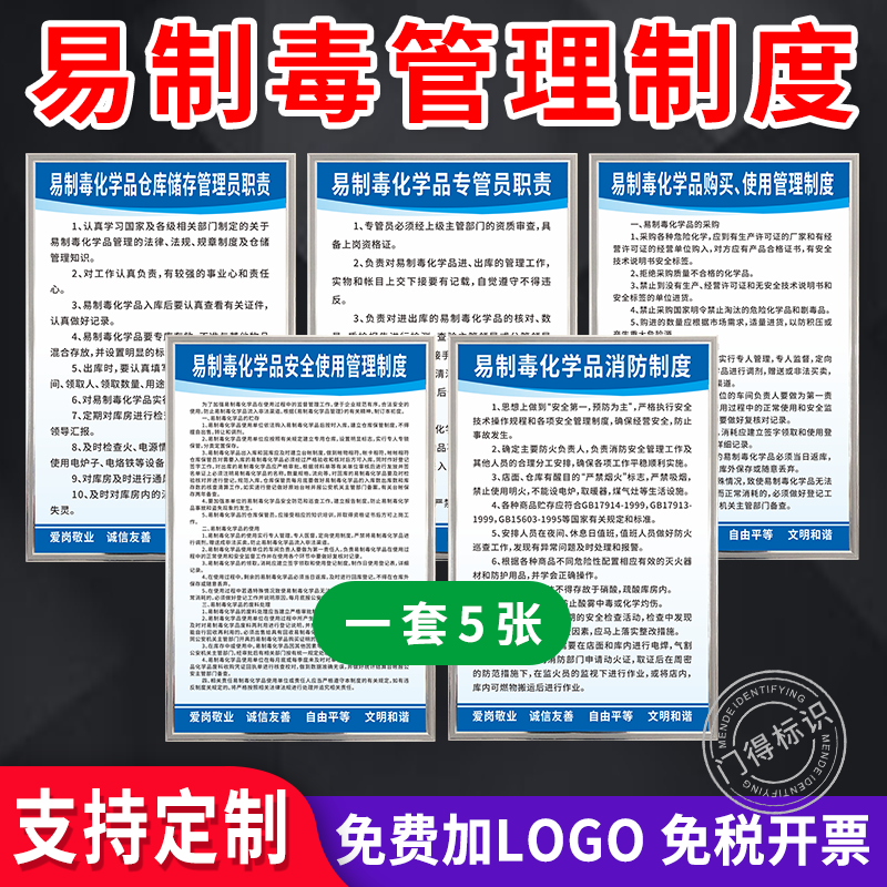 易制毒易制爆安全管理制度牌