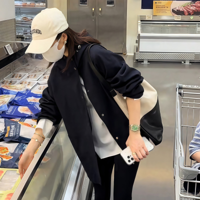 连帽中长款工装风衣外套女2025秋新款韩系爆款感宽松休闲大衣