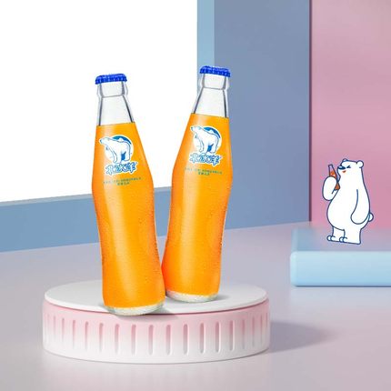北冰洋桔橙汁双拼国货汽水248ml  老北京玻璃瓶果汁碳酸饮料整箱