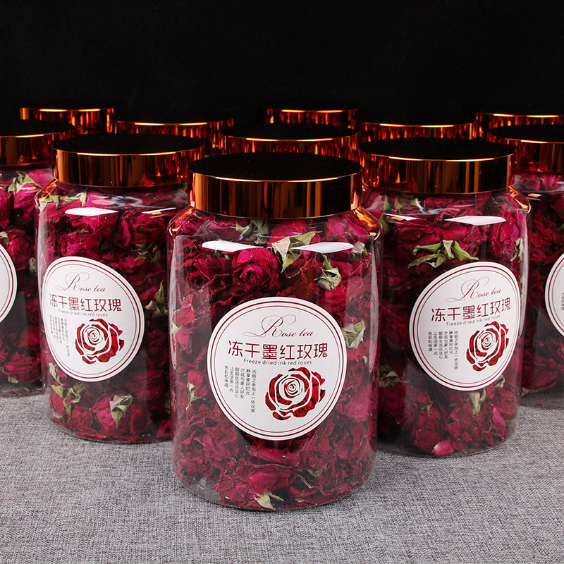 山姆必买云南冻干玫瑰精选大朵冻干墨红玫瑰花茶花冠可食用花瓣罐