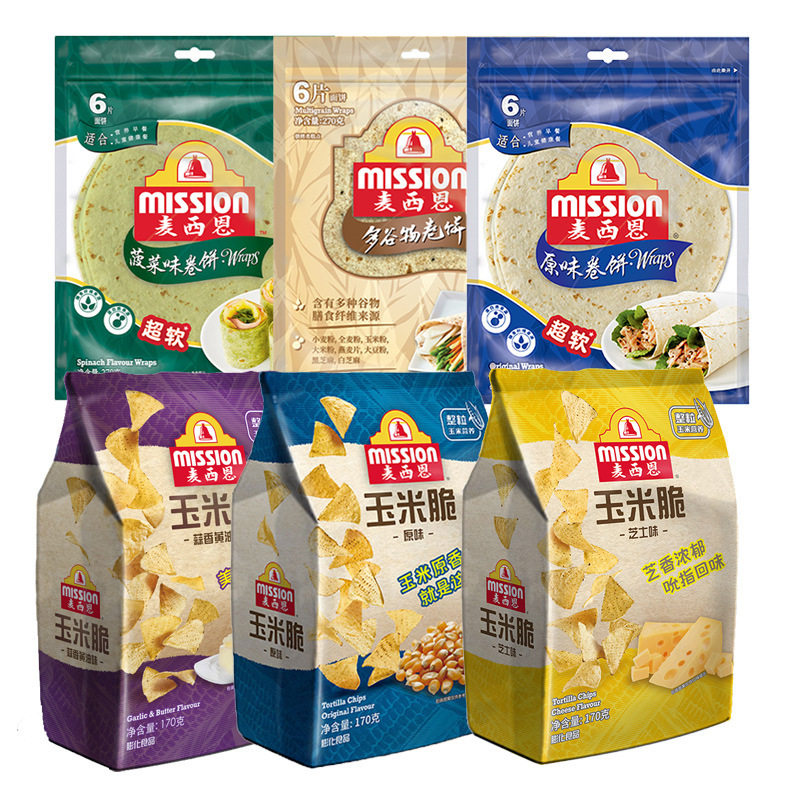 山姆必买MISSION麦西恩 菠菜卷饼淄博烧烤面食薄脆玉米脆麻辣芝士图片