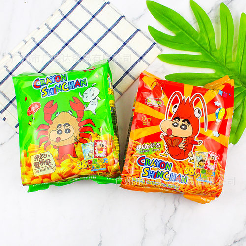 山姆冠必买添乐卡通王 蜡笔小新沙嗲虾味伊脆虾条蟹柳酥食玩休闲