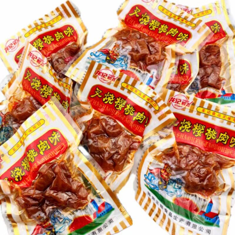山姆冠必买樱桃肉辣条龙记叉烧樱桃肉麻辣豆制品素肉8090后怀旧辣