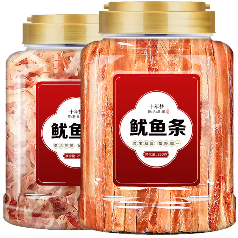 山姆冠必买手撕鱿鱼丝条北戴河特产碳炭烤尤鱼海鲜干货即食海味小