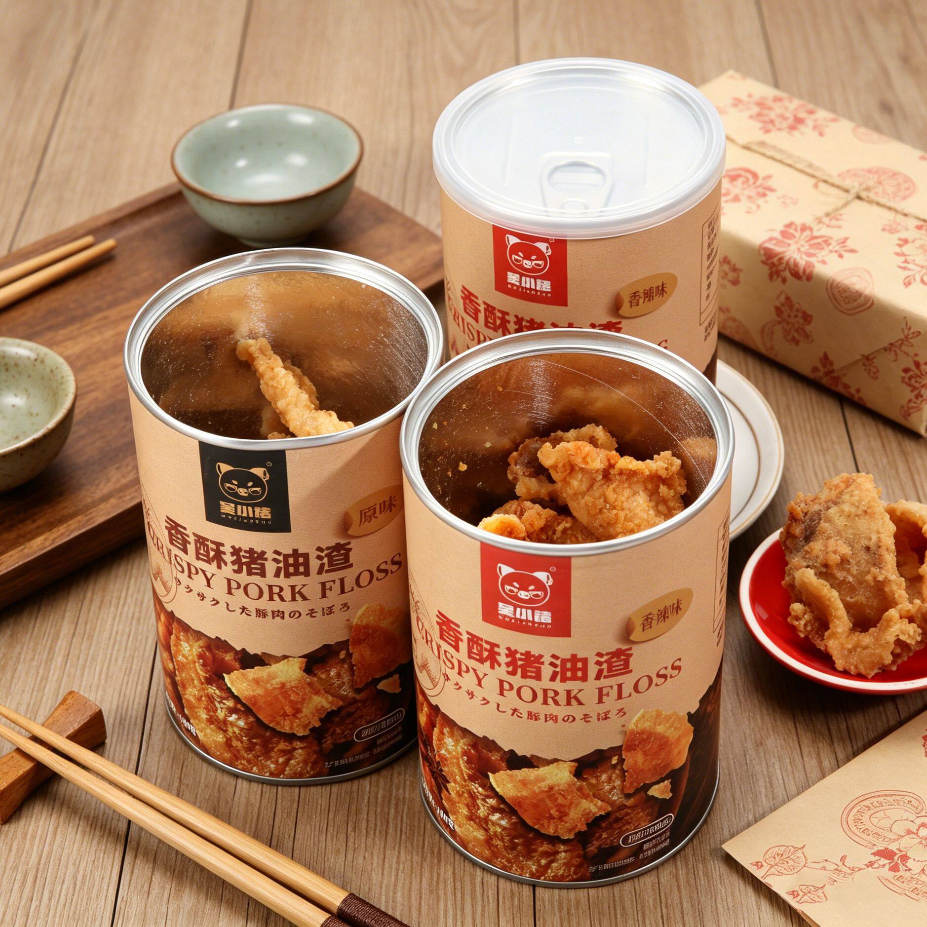 山姆冠必买猪油渣 香酥猪肉渣100g罐装原味香辣休闲零食厂家直供