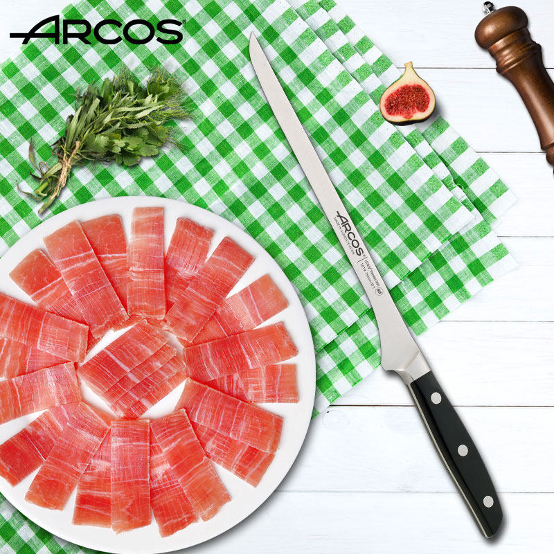 arcos进口锻造丝滑不锈钢火腿刀