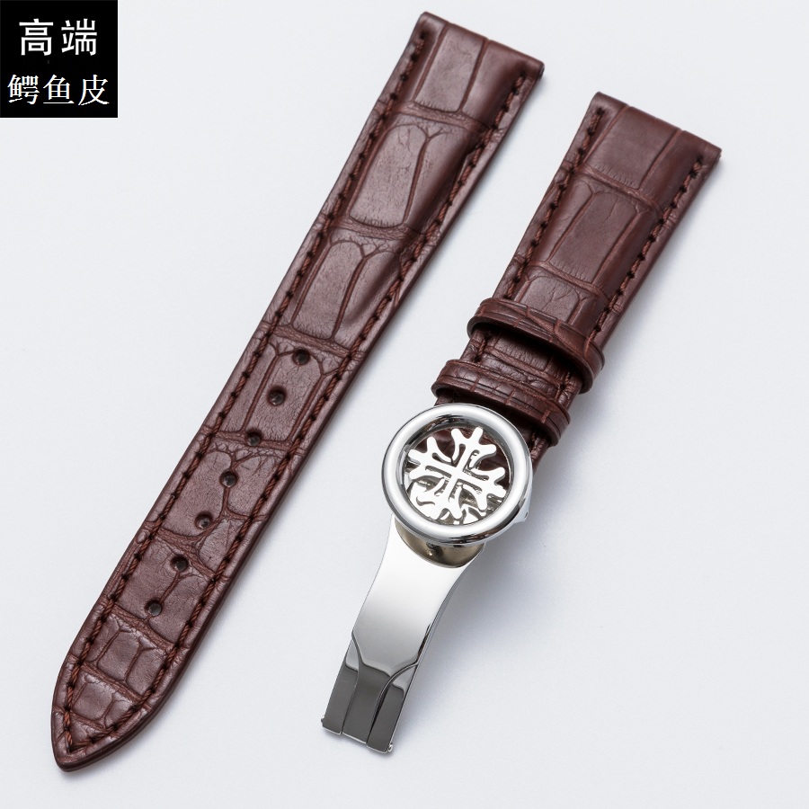 折叠扣表带真皮表带百达翡丽