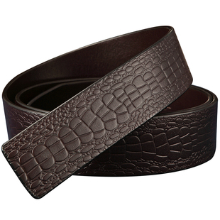 皮带男真皮不带头无扣 无牙自动扣无头无孔腰带皮纯牛皮带条潮