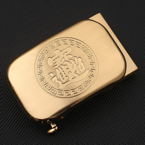 黄铜自动皮带扣头皮带头品牌高档黄铜男士裤腰带扣头卡槽3.5cm