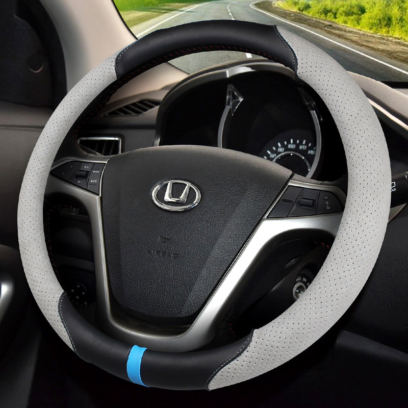 新华泰圣达菲ev160路盛e80宝利格3d汽车方向盘套夏季翻毛皮车把套