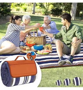 出外单带海绵户外野餐垫防潮布加厚便携防水野外露营沙滩草坪坐垫