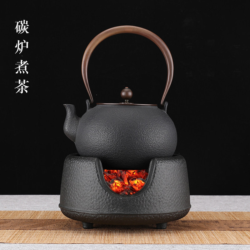 炭炉铁壶酒精炉铸铁炉户外风炉烧水壶煮茶壶铸铁壶围炉煮茶器
