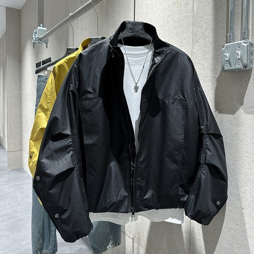 早春潮流立体剪裁显瘦立领夹克衫