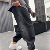 运动裤 潮牌水洗休闲裤 子 子青年春季 新款 男个性 渐变色字母印花长裤