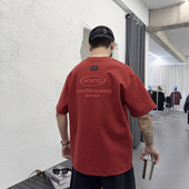 新款 字母印花圆领宽松版 氛围感短袖 冬季 男士 个性 型百搭潮流T恤衫