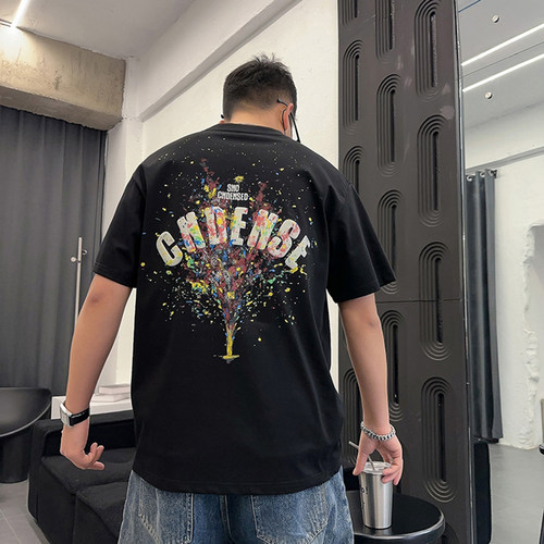 彩色涂鸦印花短袖T恤衫