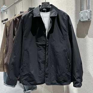 型衬衫 早春新款 纯色设计潮流宽松版 个性 外套 翻领纽扣教练夹克男士