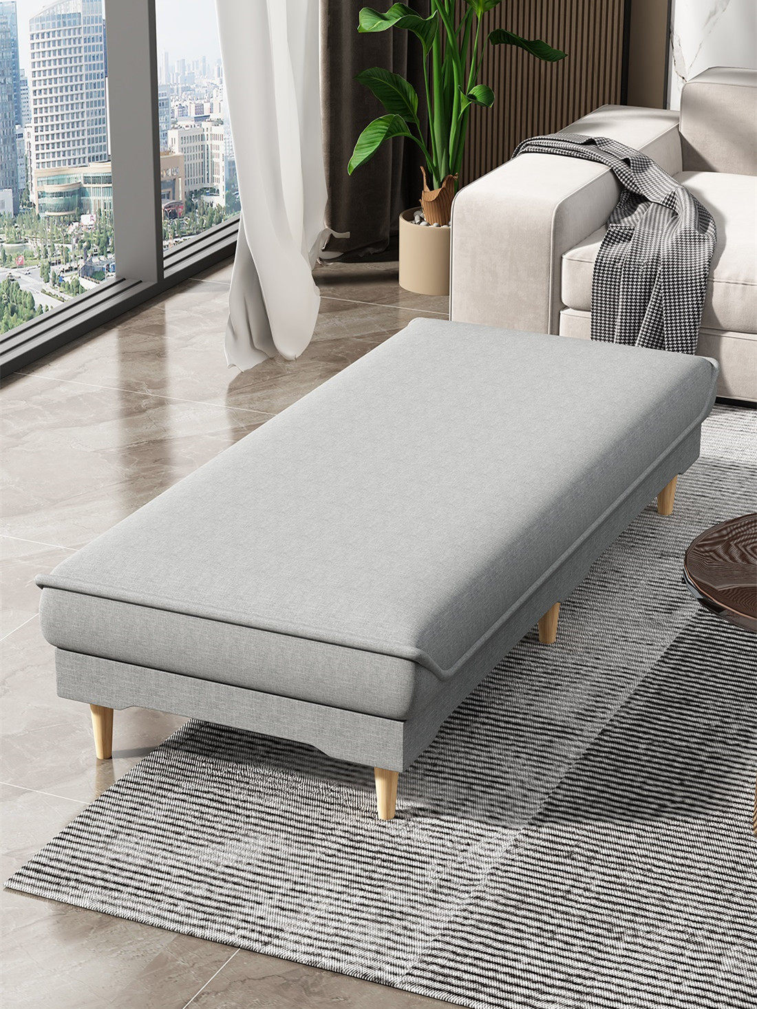 Single Sleeper Sofa Bed with Extra Wide Splicing Fabric - Taobao product photo 2