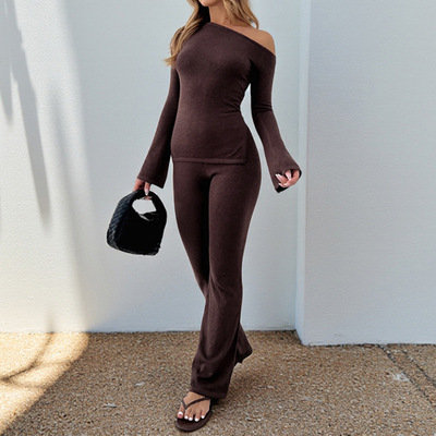 Knitted top slimming pants set 针织上衣显瘦长裤套装