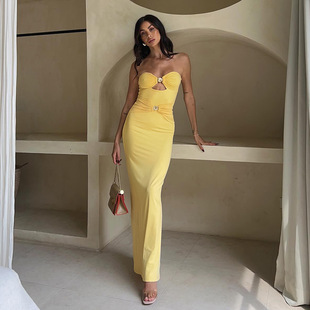 slim vacation fit dress时尚 连衣裙 One 一字肩度假修身 shoulder