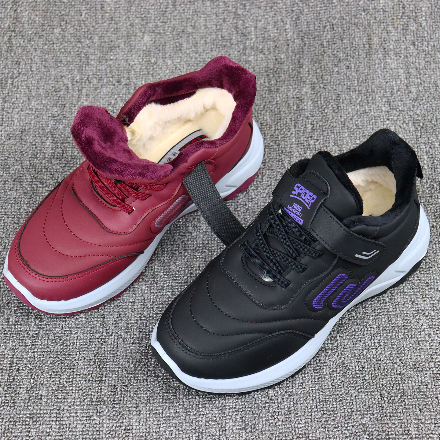 冬季新款加绒保暖中老年健步棉鞋