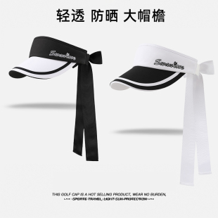 SG高尔夫春夏新款 空顶帽子女拼接撞色飘带遮阳防晒可调节golf帽