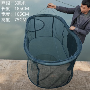 加厚改进版养鱼网箱养殖大鱼活虾大号存鱼漂浮方形暂养鱼护加密