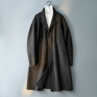2025冬毛呢大衣英伦风简约中长款 风衣羊毛立领外套W053P450控659
