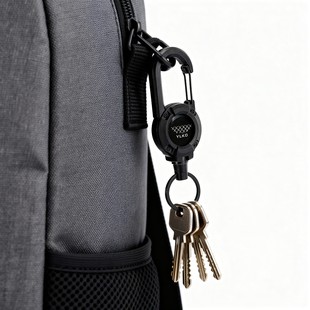 YLKO易拉挂扣背包钥匙扣腰带背夹便捷弹簧扣户外扣钢丝绳自动伸缩扣一体方形易拉扣胸牌门禁卡套拉伸扣易拉