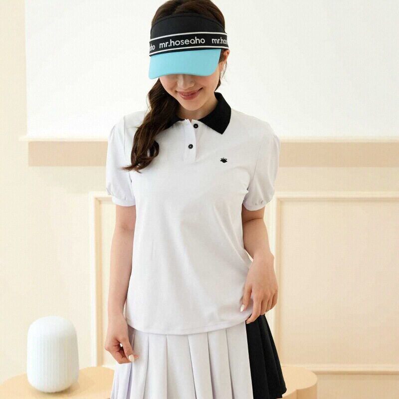 HOII后益 甜美澎袖上衣防晒白色蓬蓬袖女春夏季新款短袖防紫外线