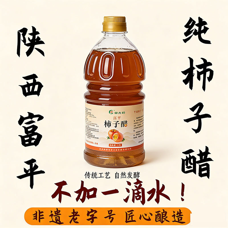 富平柿子醋家用食用香醋传统工艺农家自酿原汁纯果醋调味陕西特产
