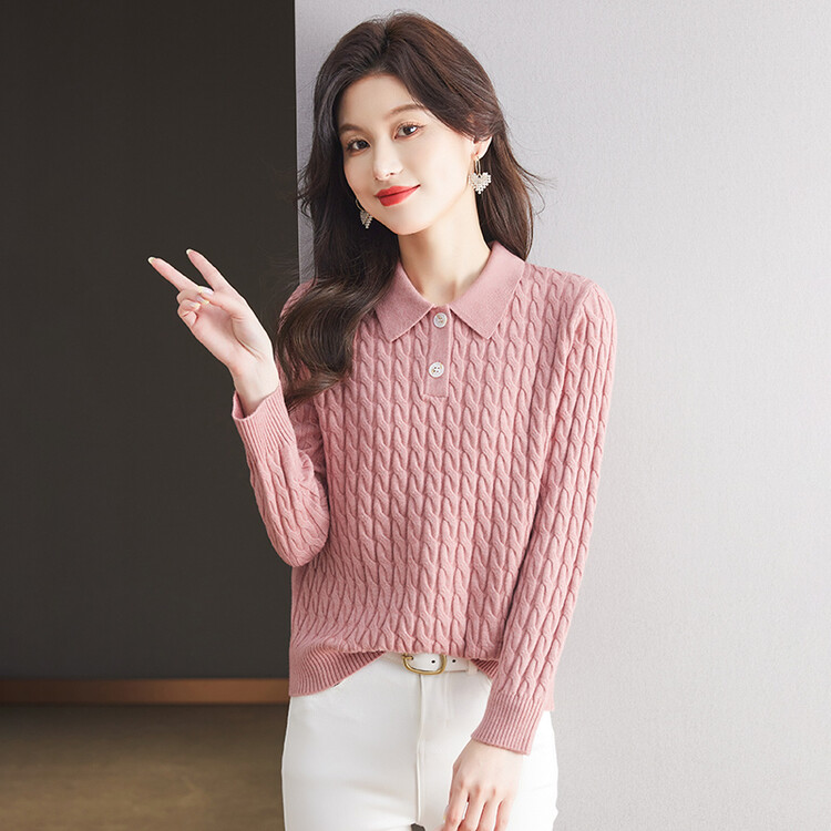 100%羊毛淑女风羊绒衫